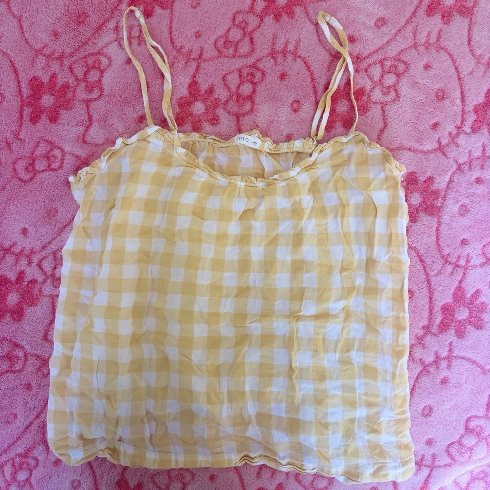 Yellow Gingham Women's Tank Top